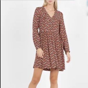 La Petite Francaise vintage retro pattern floral babydoll dress long sleeve